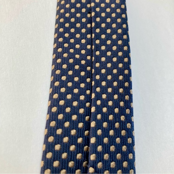 Hickey Freeman Black & Butter Yellow Dotted Classic Heavy Silk Tie 3.5” 59” - Picture 5 of 8